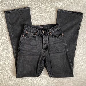 nwot bdg super high rise black flare jeans